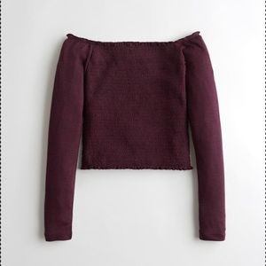 Hollister Smocked Off-The-Shoulder Crop Top